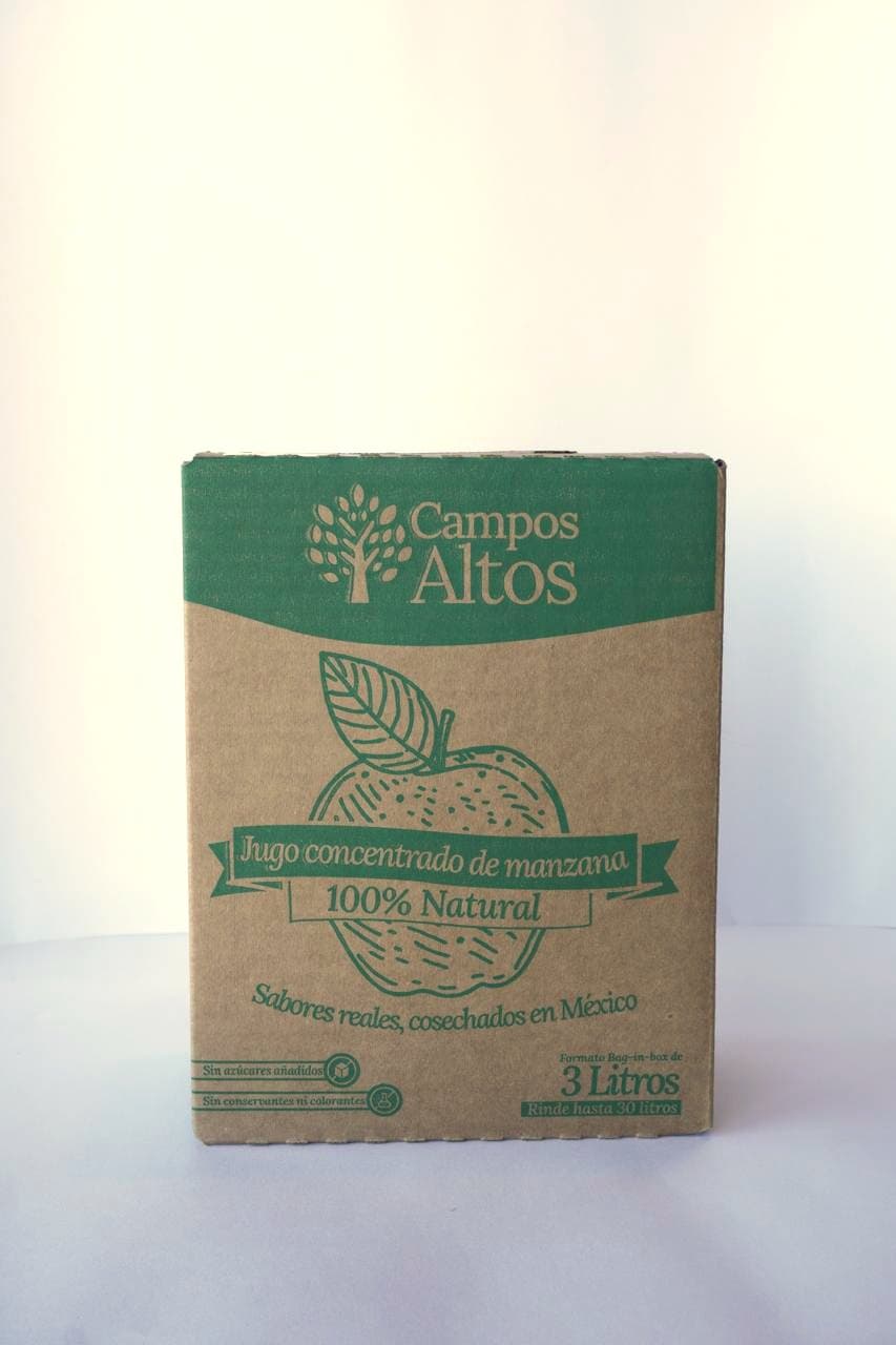 Caja Bag in Box de 3 litros de jugo concentrado de manzana Campos Altos